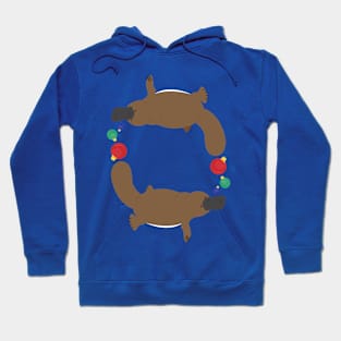 Christmas swimming platypus Hoodie